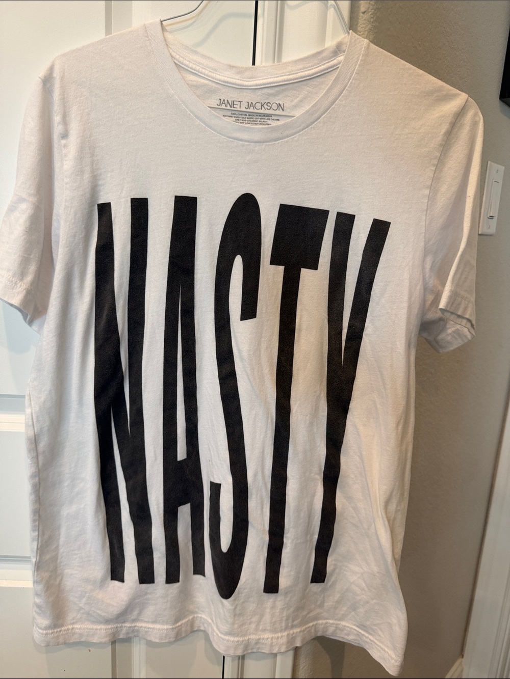 JACKSON Men’s White Graphic Tee with Black 'NASTY' Print